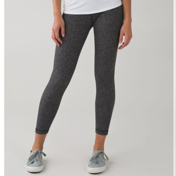 Lululemon High Times Pant Herringbone Black Heathered Sz 4 Tights Leggings - Picture 2 of 11